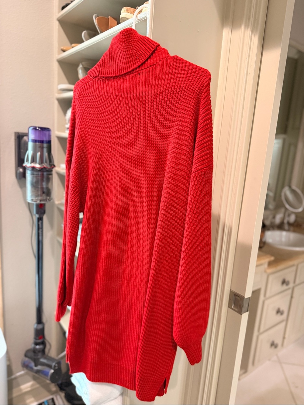 Show Me Your MuMu Red Ribbed Turtleneck Sweater